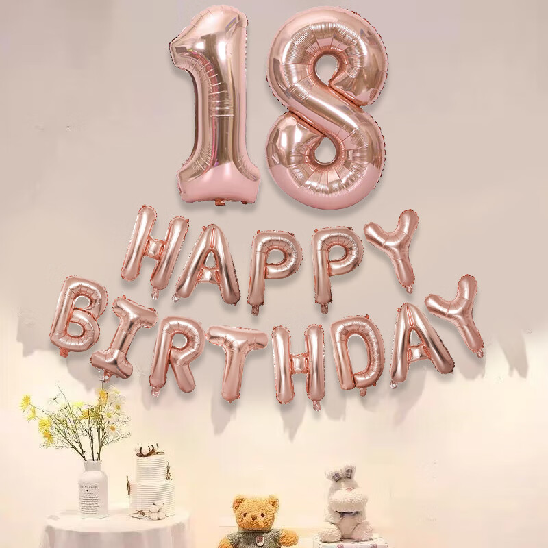 Jiayan 18-Year Adult Ceremony Decoration, Aluminum Foil Balloon Birthday Party Scene Setup Photo Props