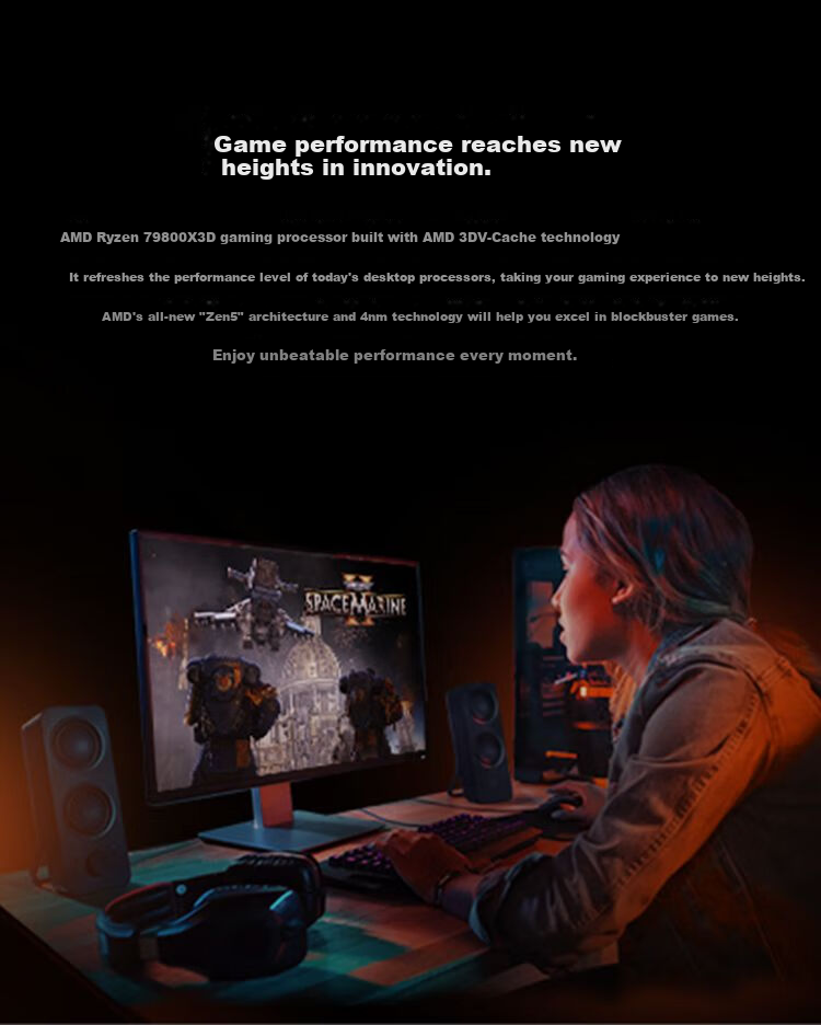 AMD Ryzen 7 9800X3D Gaming Processor, 8 Cores 16 Threads, 104MB Game Cache, Boxed CPU, Smooth Gaming for VALORANT/Delta/CSGO, High-Framerate E-Sports 2