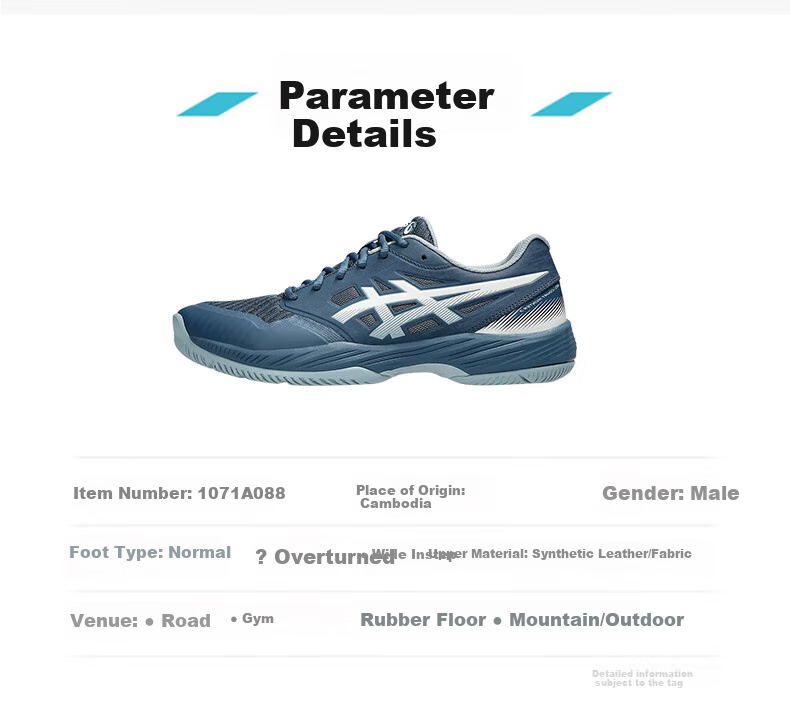 ASICS Men's Court Hunter FF 1071A111-101 White Black 41.5 Cushioning Breathable Badminton Shoes 7