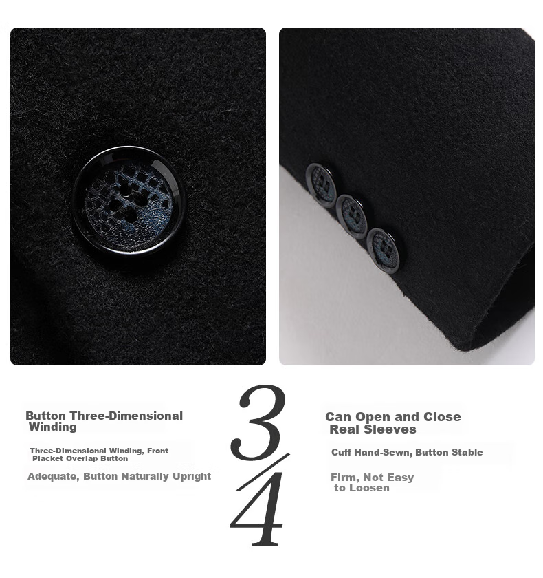 SHANSHAN Men's Autumn Winter Wool Blend Single-Breasted Suit Jacket Warm Business Thickened Long Sleeve Dad Coat 11