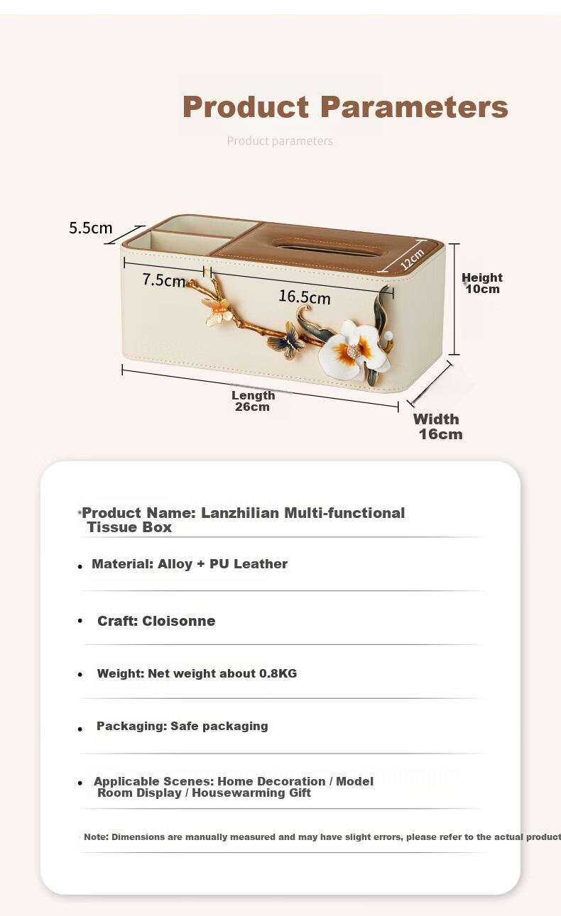Nuoshiman Luxury Tissue Box, Living Room High-End Coffee Table Decoration, Multifunctional Storage, Housewarming Gift for Moving 5