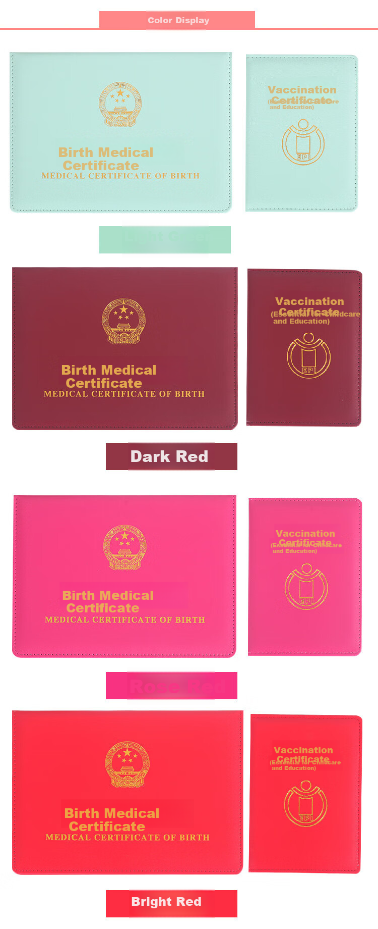 Siyicai Birth Certificate Protector (1 Pack), Thickened, Dark Green, Baby Medical Document Cover Sleeve 5