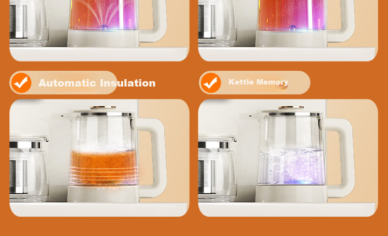 MeiLing Smart Voice Tea Bar Machine for Home Use with Touch Control Color Screen, Office Standing Water Dispenser with Anti-Overflow Electric Kettle, Large Bottom Water Tank MY-M611 Small Fountain 2.0 8
