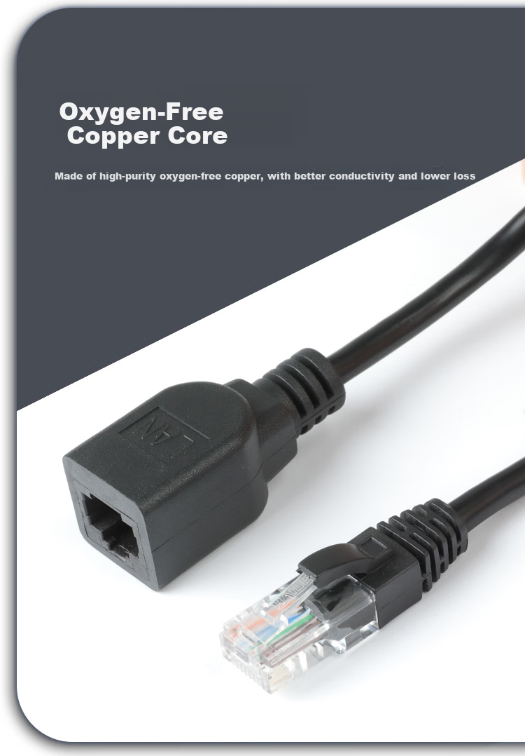 HAILE RJ45 Network Cable Extender, Cat5e Ethernet Port Connector Extender, Gigabit Network Broadband Interface Connection Cable, 1 Meter, HT-202H 4
