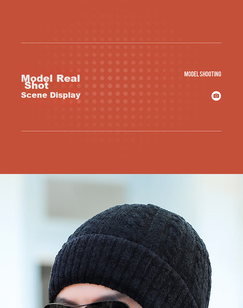 RED DRAGONFLY Men's Winter Hat, Warm Fleece-Lined Thick Knitted Cotton Cap, Windproof Cold-Resistant Balaclava for Cycling And Men's Pullover Woolen Hat 16