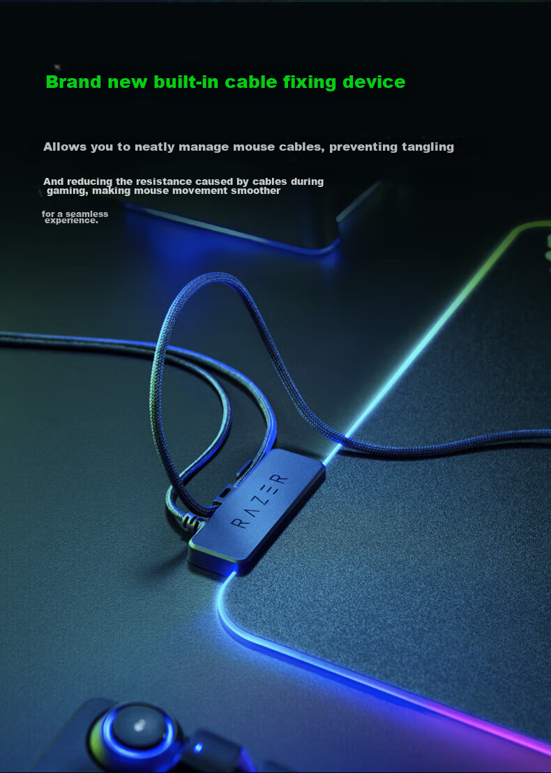 Razer Flame Dragon Hard Fine Texture Mouse Pad, RGB Color-Changing Illuminated Hard USB Gaming Mouse Pad, Flame Dragon V2 5