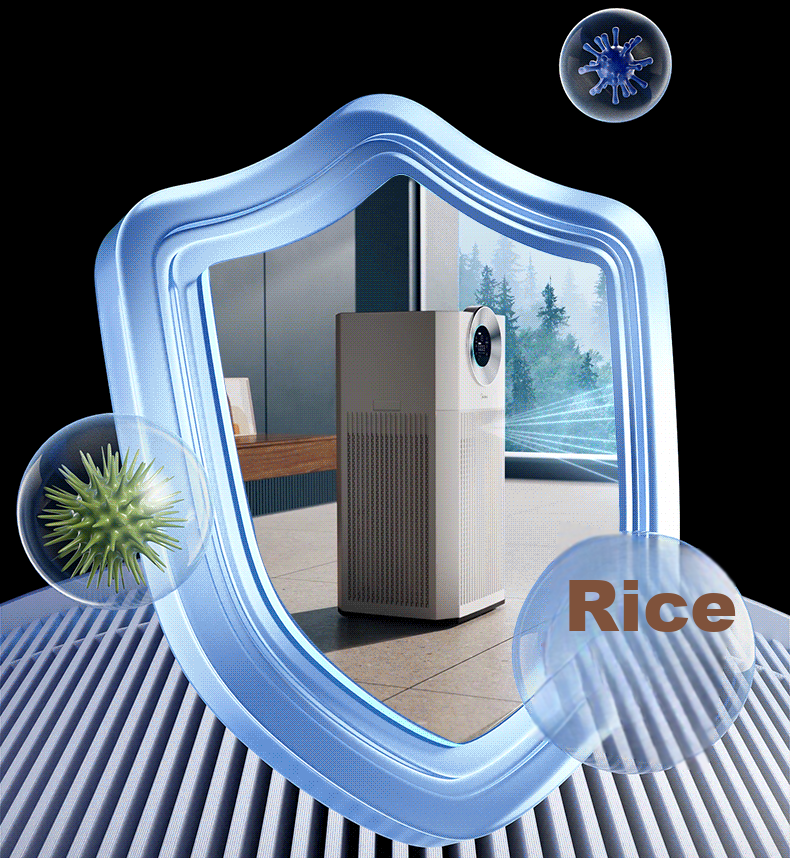 Midea [Super Large Purification Capacity] Formaldehyde Digital Air Purifier for Rhinitis, Home Use, Odor Elimination, Allergens, Pollen, Pet Hair Removal T1000 Lite 20
