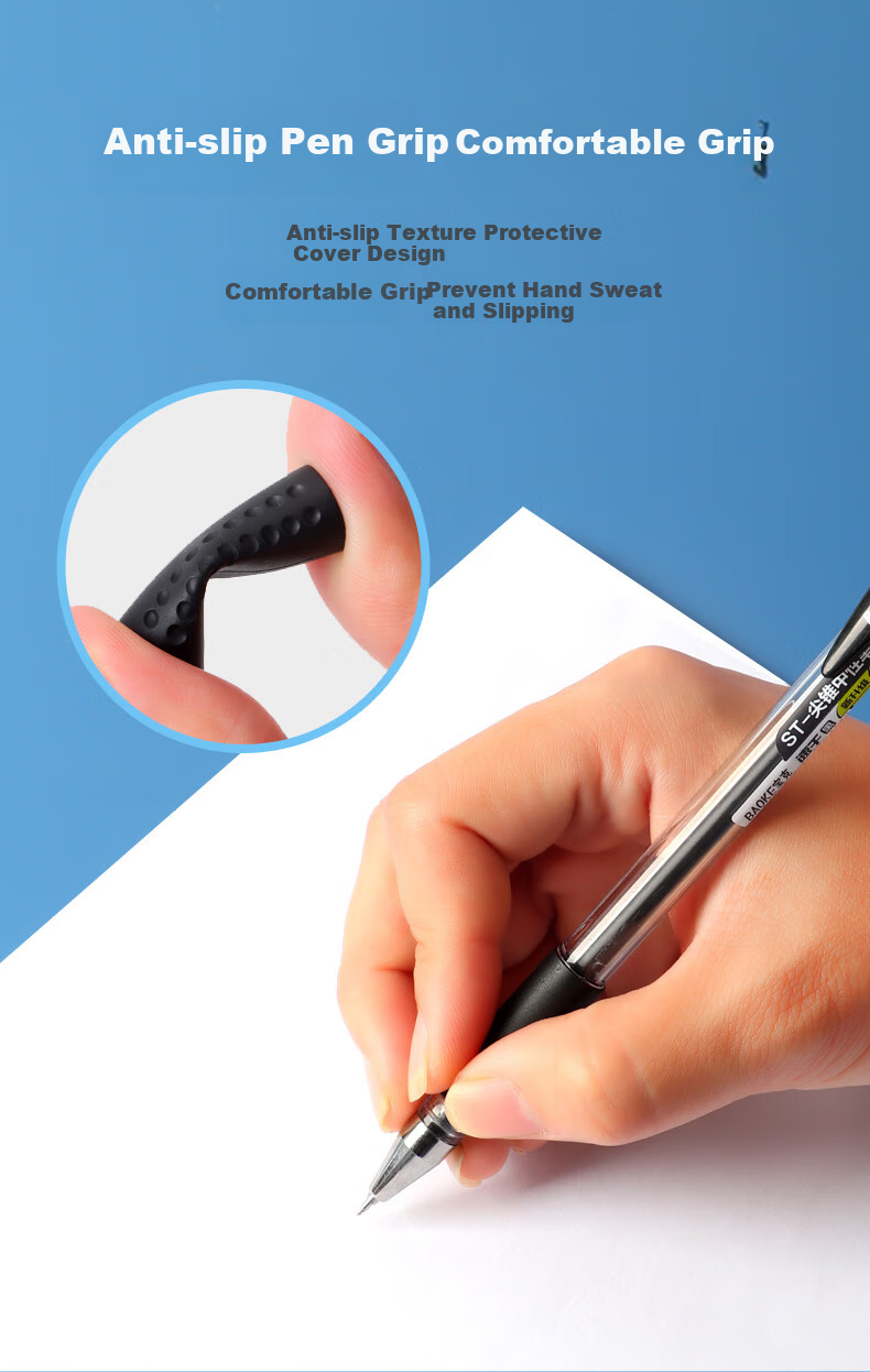 BAOKE ST880 Gel Pen 0.5mm Blue ST Conical Tip Pen for Students, Office, And Signing 12 Pens/Box 4