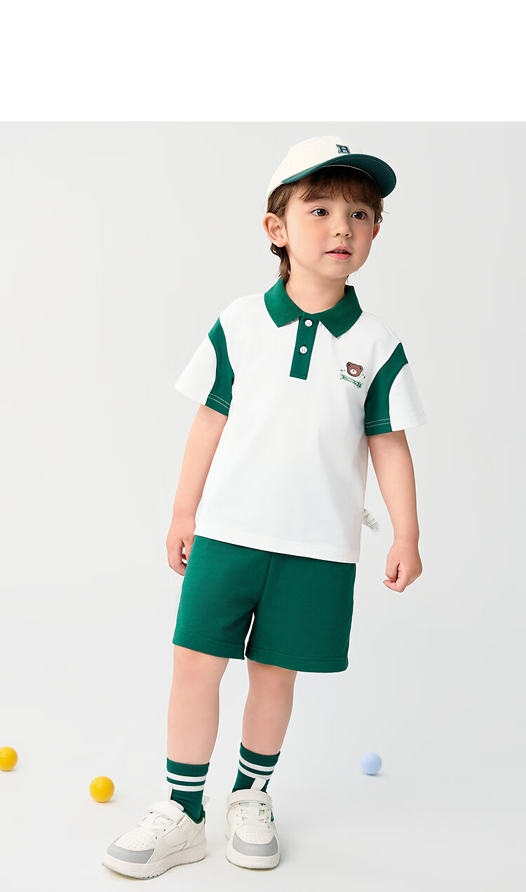 Balabala Kids Short Sleeve Set 2025 Summer Boys Baby Two-Piece Thin College Style 208225119108 26