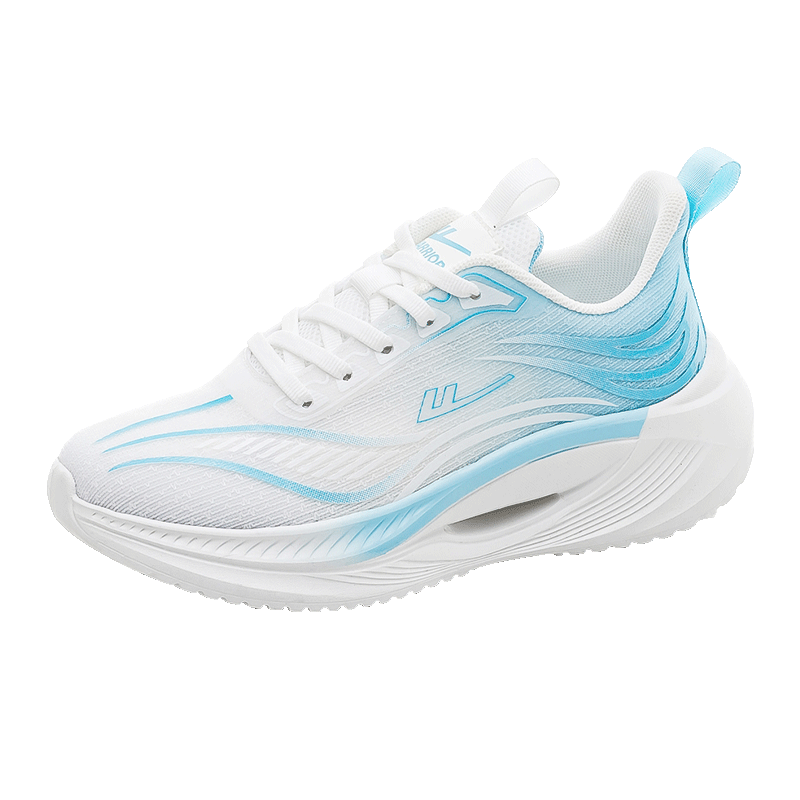 Huili Official Women's Casual Sneakers, Spring New Soft-Soled Comfortable Shoes for Women, White Light Blue (Mesh), Size 37