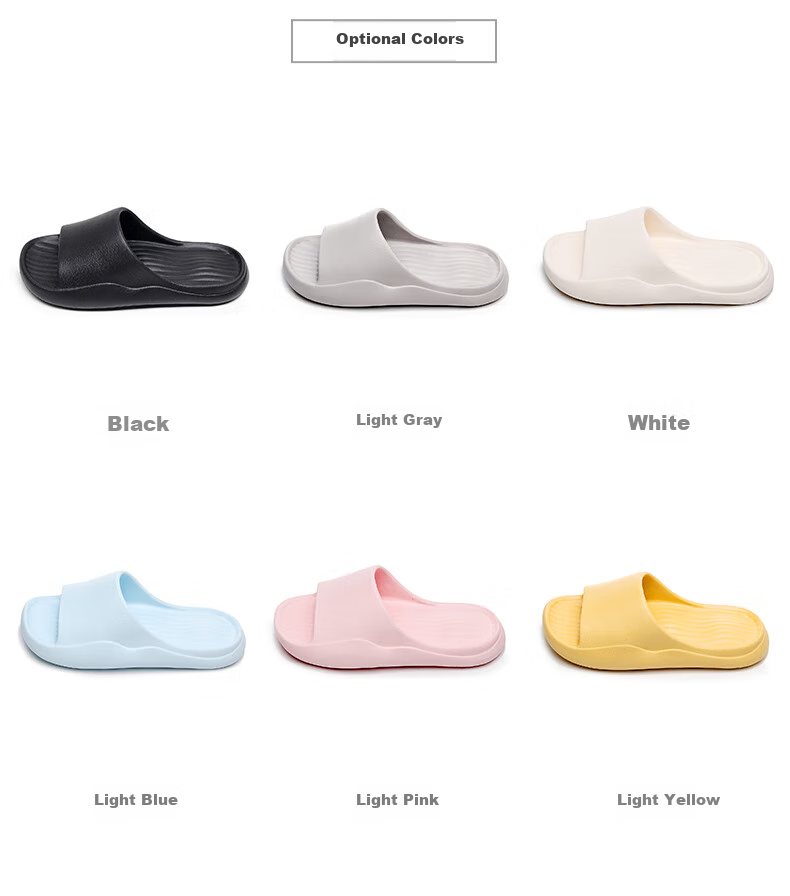 GUOLUOFEI Home Slippers for Men, Summer Indoor Non-Slip Thick Sole Couple Bathroom Shower Sandals for Women, Black, Size 44-45 6