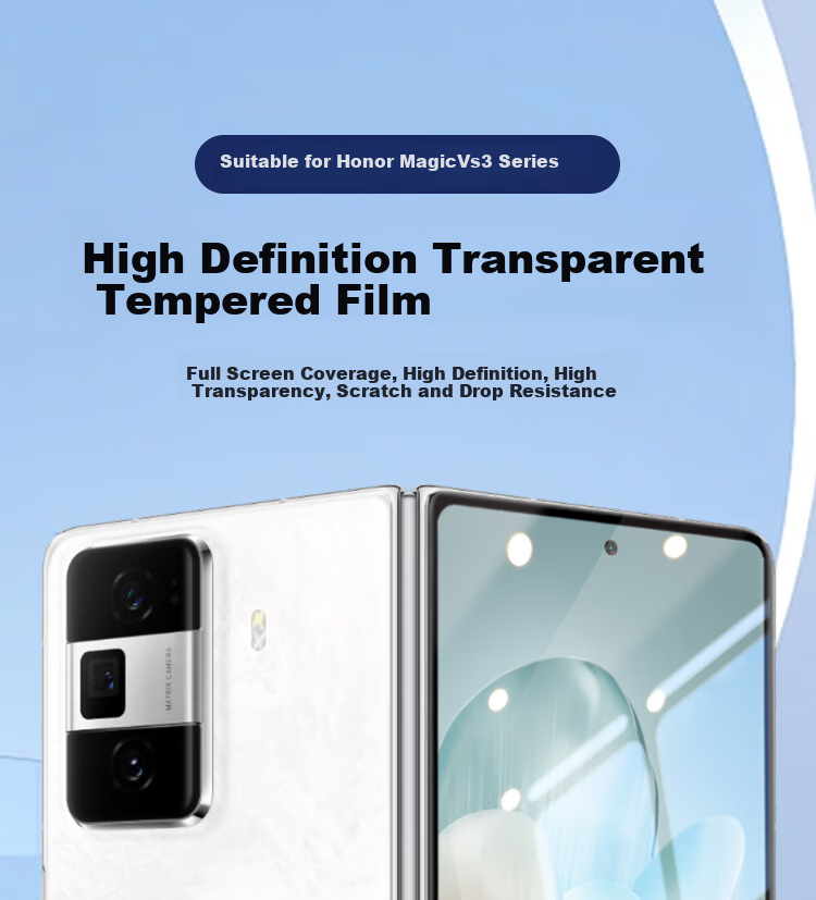ESCASE [2-Pack] Screen Protector for Honor Magic Vs 3, Tempered Glass Film for Foldable Phone, Front Film, Full Coverage, Ultra-Thin, Shatterproof Glass Film, Anti-Fingerprint, HD Protective Film 1