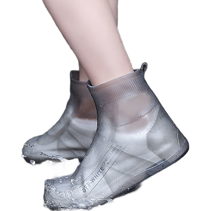BWNK Waterproof Shoe Covers for Men And Women, Silicone Rain Boot Covers, Thickened Wear-Resistant Rainy Day Rain Boots, Brown XXL Size