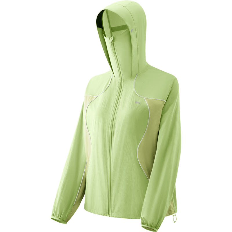 Beneunder Quick-Dry Windproof Mountain Series Jacket for Women, UV Protection Sun Protection Clothing, New Style Light Green L