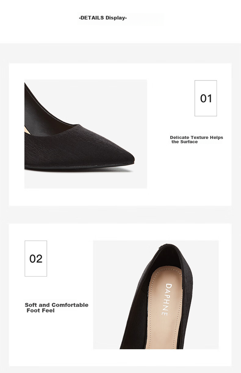 DAPHNE High Heels for Women, Black Pointed Toe Stiletto Elegant Pumps, Professional Work Shoes, Height-Increasing Shallow Mouth Women's Shoes 4622101063 Beige 38 4