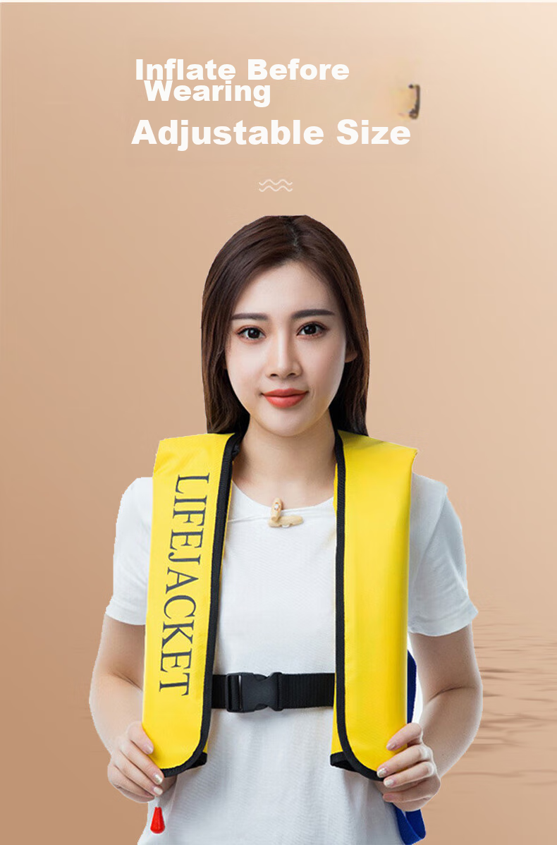 ASORAIN Red Automatic Inflatable Life Jacket, Professional Fishing Rescue Boat, Thickened Portable Foldable Equipment with High Buoyancy Vest 3