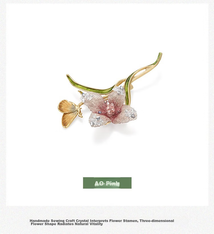 She's Monet Embroidered Flower Light Luxury Women's Brooch, Fashionable Corsage Pin, Birthday Gift for Girlfriend 8