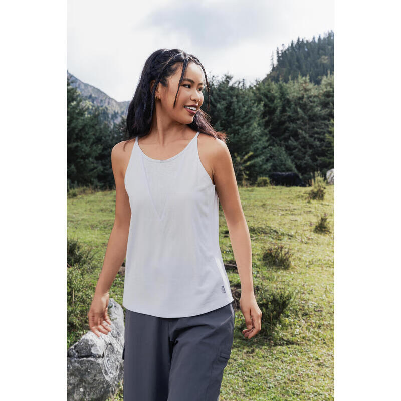 DECATHLON Women's Tank Top, Spring And Summer Cotton Loose-Fitting Outdoor Hiking Fitness Running Sports T-Shirt-5455490 7