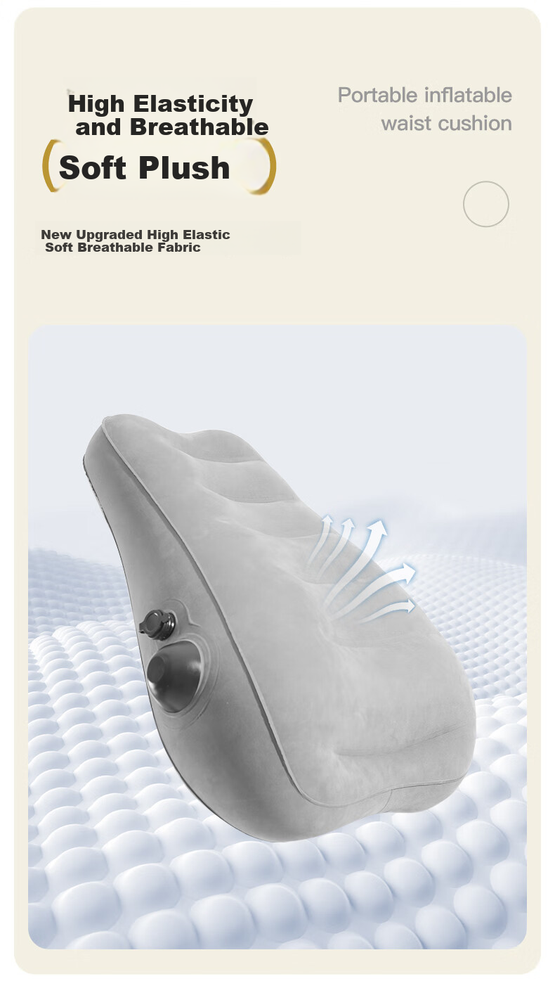 Etravel Inflatable U-Shaped Travel Neck Pillow Portable Mini Handheld Neck Support Pillow Gray 6