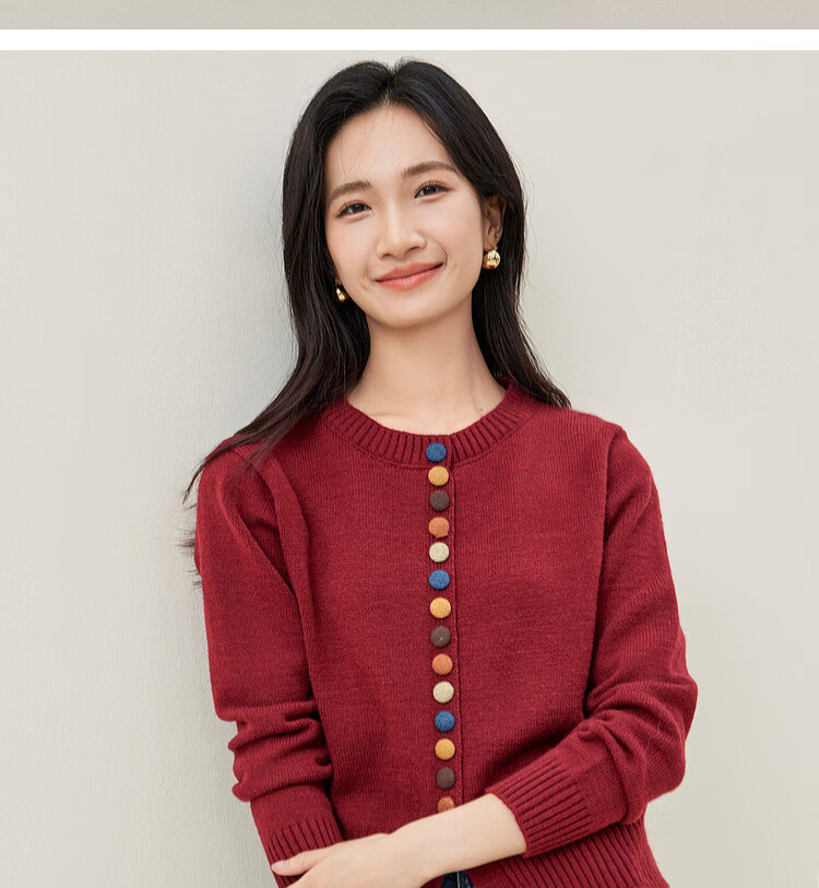 Sentubila Premium Knit Cardigan Women Autumn Winter Loose Slim Fit Petite Long Sleeve Jacket Top Dark Navy JM 13