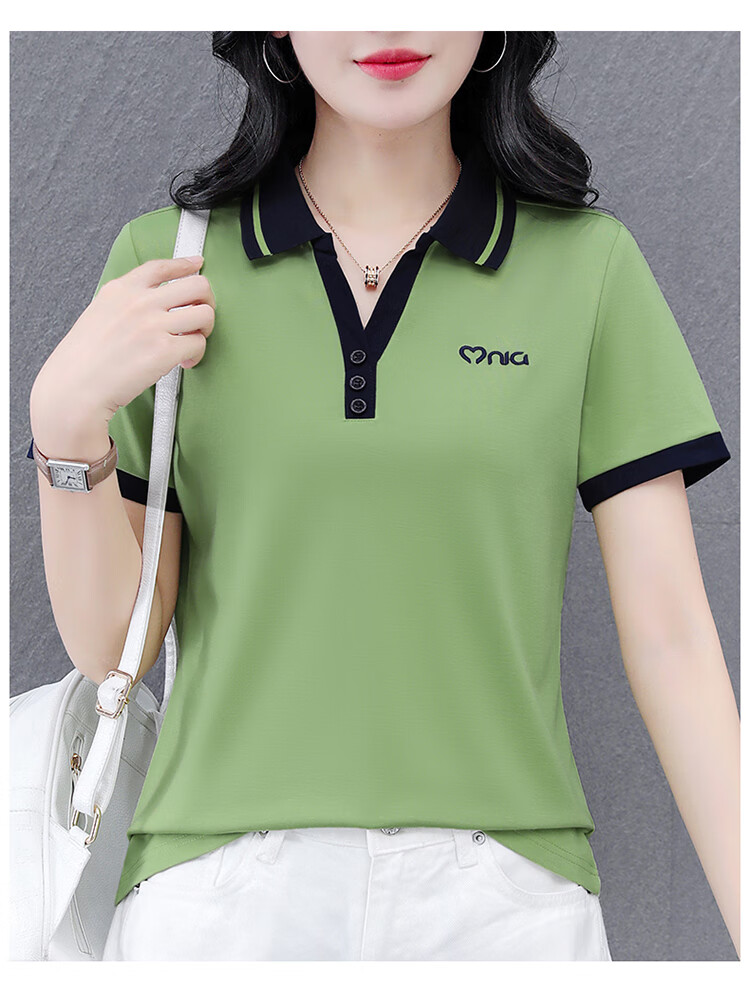 Woodpecker Women's Short Sleeve Polo Shirt Plus Size Slim Fit Red 2026 Spring Summer XL 18