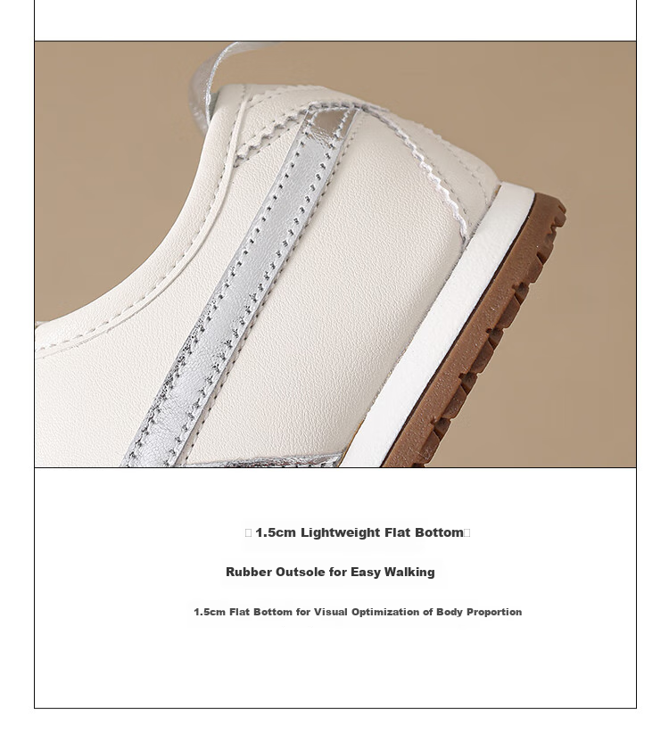 ZHR Ballet Flats for Women, Versatile Lightweight Sports Shoes, Comfortable Flat Casual Shoes, Thin-Soled Genuine Leather Forrest Gump White Sneakers 7