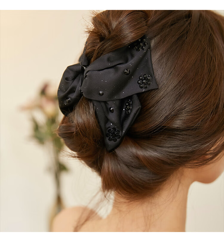 CHIMERA Hair Volume Back Bun Claw Clip with Rhinestones Fabric Hair Clip Shark Clip Hair Accessories for Women Birthday Gift 5