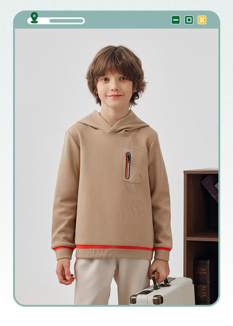 HAZZYS Brand Boys' Sweatshirt, New Winter Style, Comfortable Soft Elastic Hoodie, Off-White, Size 105 1