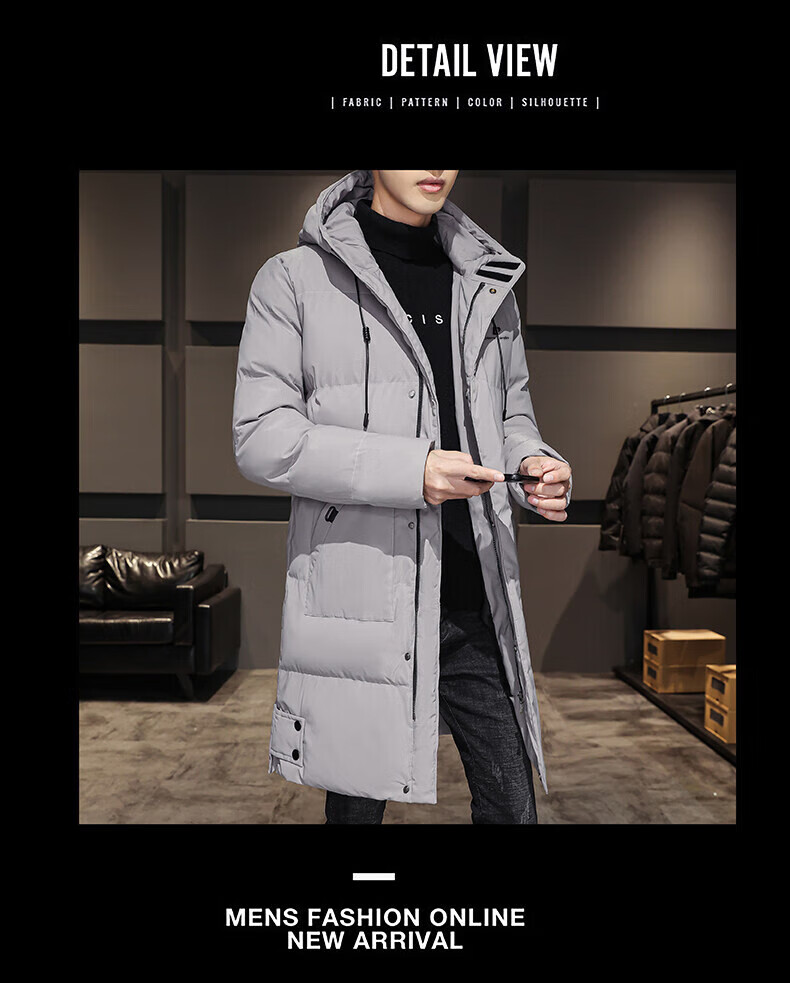 Pierre Cardin Cotton Jacket, Autumn And Winter Mid-Length Style for Men, Comfortable Simple Outdoor Windproof Hooded Coat, Black, 4XL 1