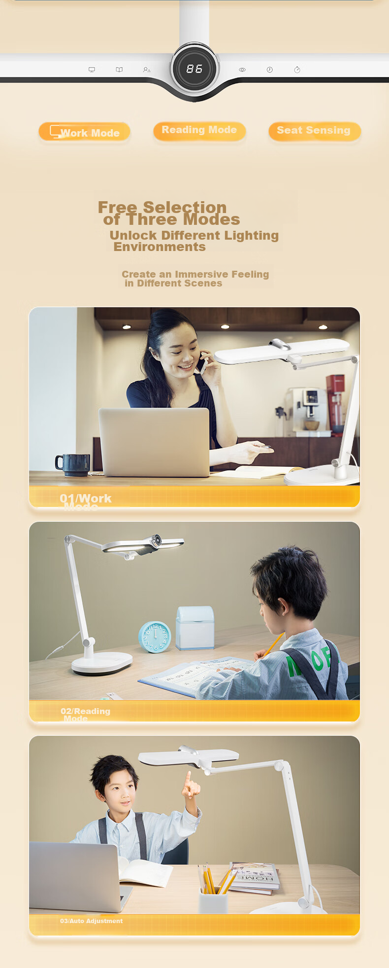 Panasonic Reading Desk Lamp (Eye Protection Lamp) AAAA Grade Eye Protection Full Spectrum Children's Study Horizontal Lamp Head Aim T10 17