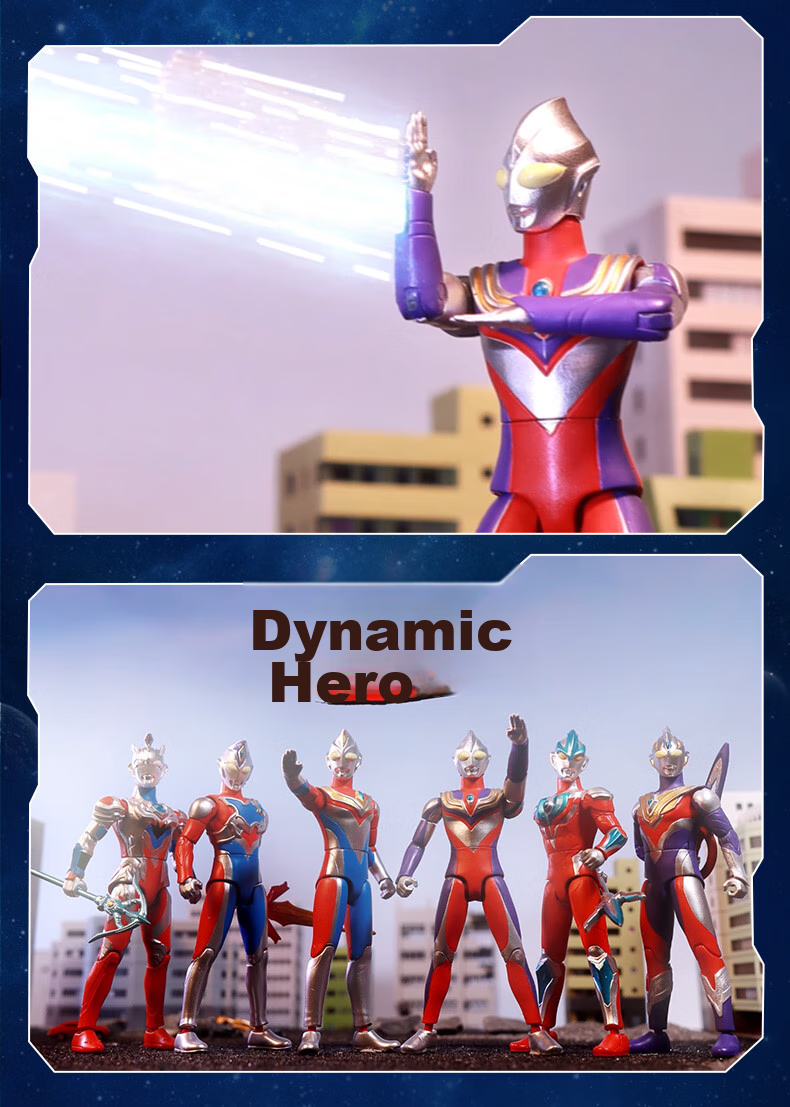 LDCX Dijasailo Blaze Ultraman Action Figure Set Gift Box Toy for Boys Children's Birthday New Year Christmas Gift 11