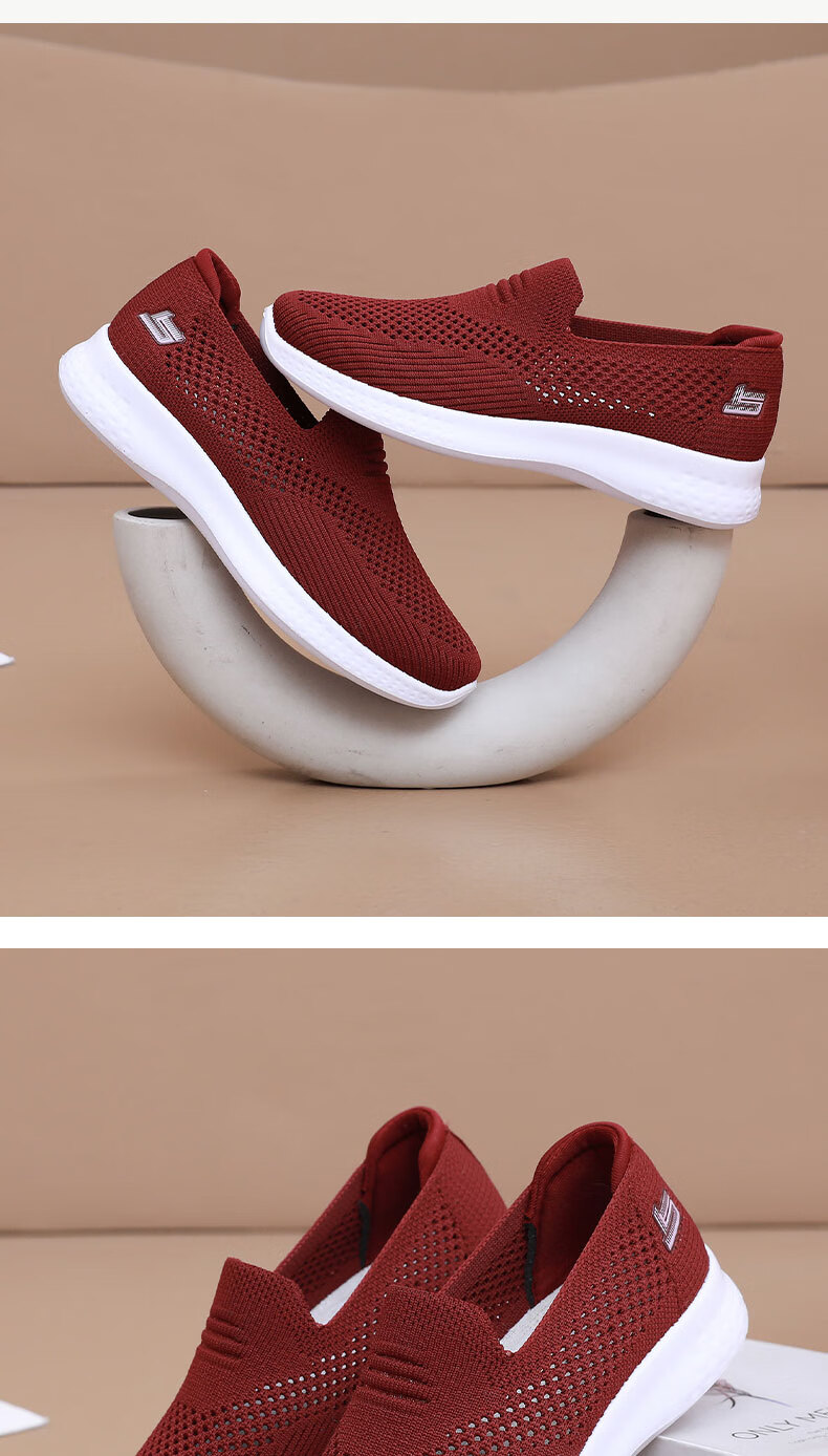 Anglerfish Old Beijing Women's Mesh Shoes Summer Breathable Slip-On Middle-Aged and Elderly Mom Casual Shoes A6011 Black 38 15