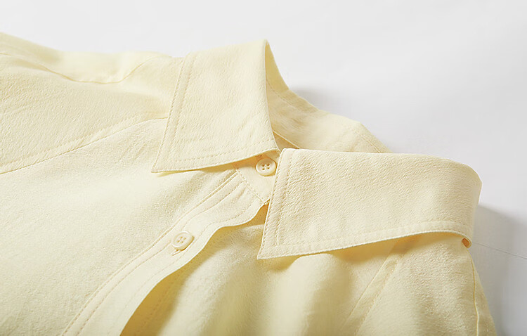 Demana [Su Jian Aesthetics] Summer Acetate Polyester Shirt with Panel Stitching and Elastic Lantern Sleeves Women's Top 11