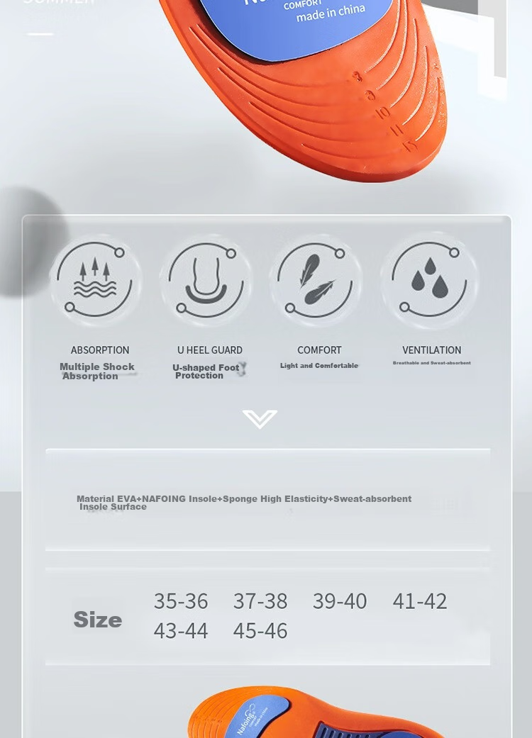 IQGD 2 Pairs Sports Insoles for Men, Soft And Elastic Shock-Absorbing, Military Training Long-Standing Arch Support 6889, 2 Pairs Blue, Size 39-40 2
