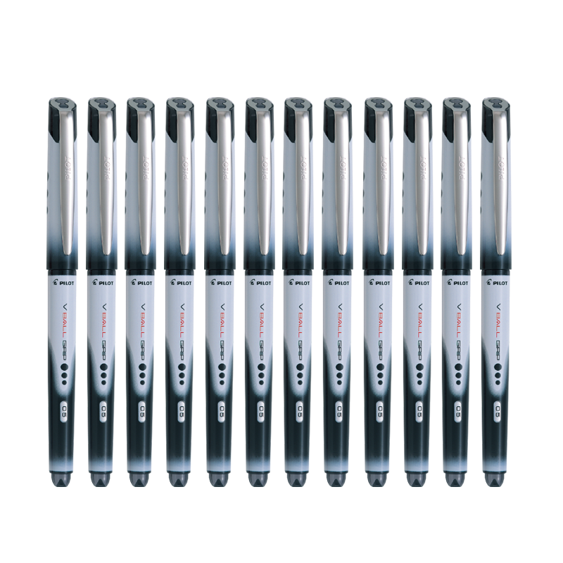 PILOT Weibao Panda Pen, Rollerball Pen, Bullet Tip Gel Pen, Non-Slip Signature Pen, Student Stationery, Office Supplies, BLN-VBG5, 0.5mm, Black, 12-Pack