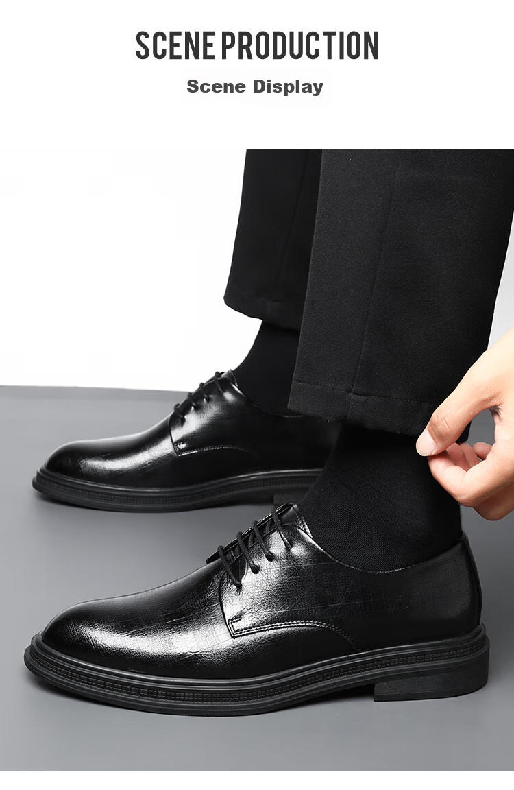 CARTELO Leather Shoes for Men, Derby Shoes, Dress Shoes, Business Formal Wear, Genuine Leather, Height-Increasing, 2026 New Style, Casual Wedding Groom Breathable Shoes 11