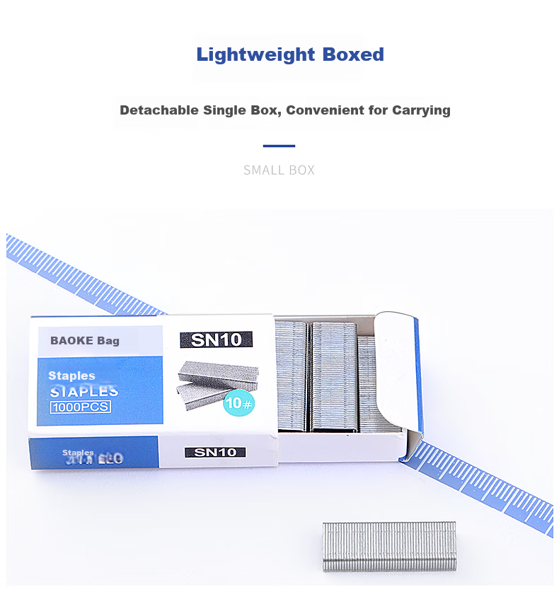 BAOKE [Lowest Price Online] 3C Digital Low-Price SN10 Staples/Binders #10, 1000 Pieces/box, 10 Boxes, Office Supplies 4