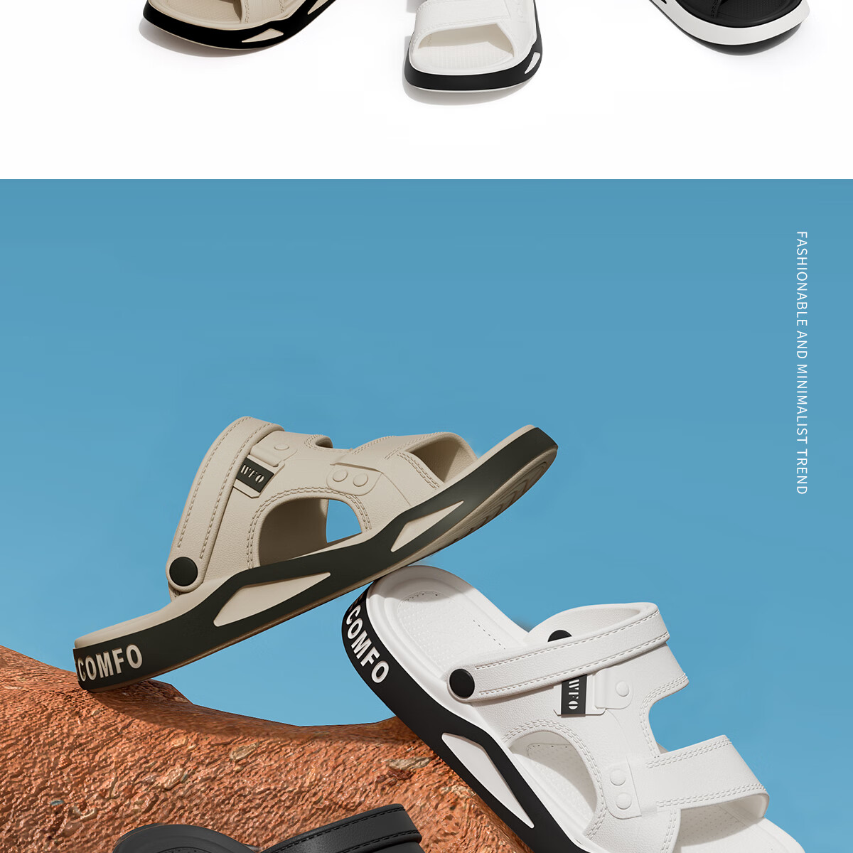 TZLDN Men's Sandals 2026, Antibacterial New Style, High-End Feel, Summer Sports Driving Beach EVA Soft Sole Slippers for Me 9