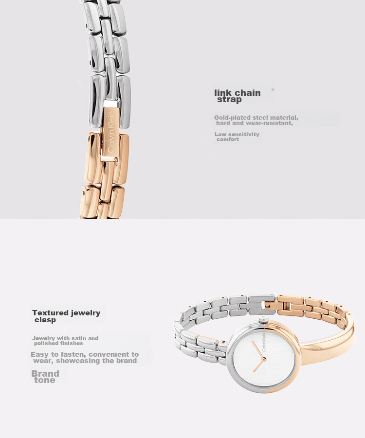 Calvin Klein CK Watch, Light And Night Style, Steel Strap, Simple And Fashionable Women's Wristwatch, Goddess Festival New Year Gift, 25200281 5