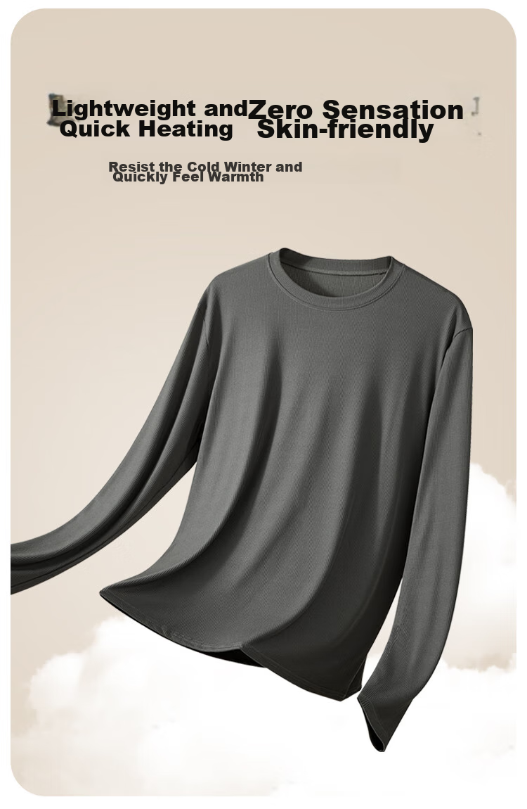 MiiOW 2024 New Ribbed Men's Base Layer, Semi-Turtleneck, 7A Antibacterial, Autumn And Winter Inner Wear, Draping Top, Black, Size L 11