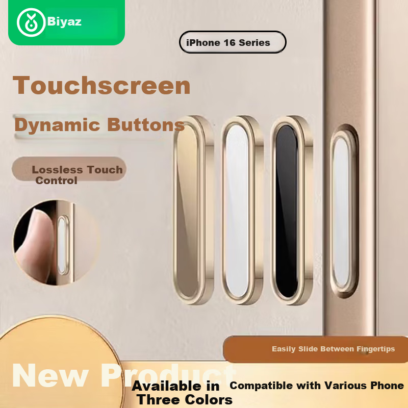 BIAZE Compatible with Apple 17/16 Series Dynamic Camera Photo Button Sticker, IPhone 17 Pro Max Multifunctional Control 3D Capacitive Touch Phone Protection, JM553 Black