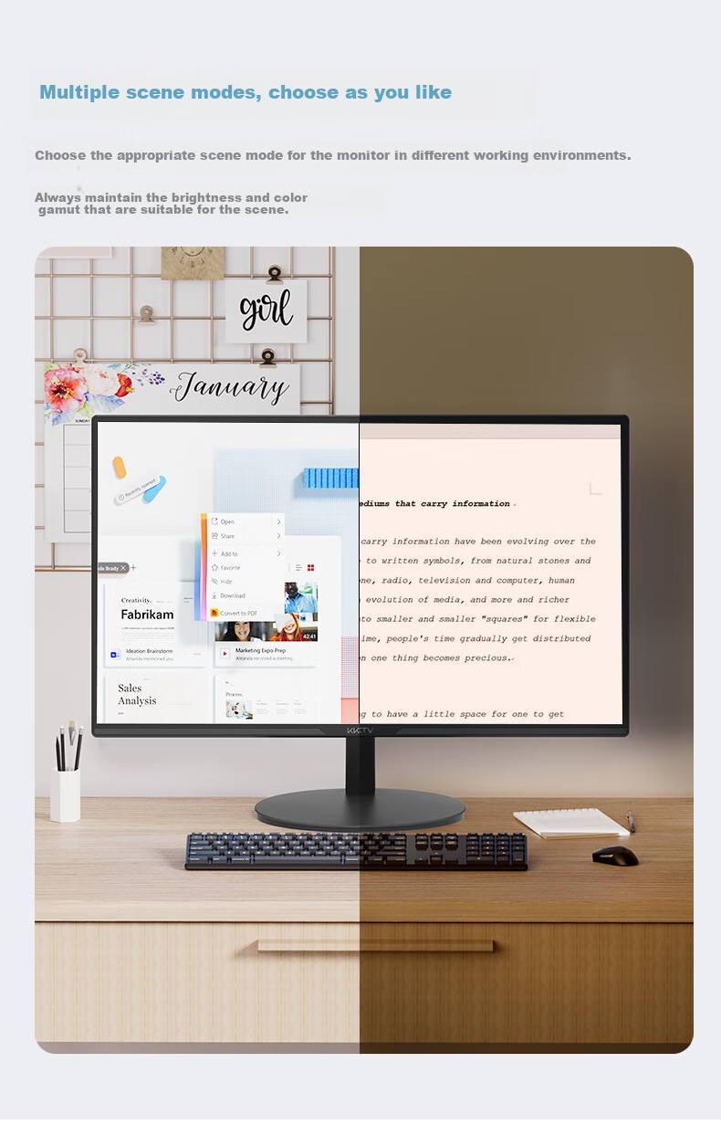 KKTV 27-Inch Monitor, High Definition 1080P, Slim Micro-Bezel, Low Blue Light Eye-Friendly, Professional Office 27-Inch Computer Display Screen K27ZH 5