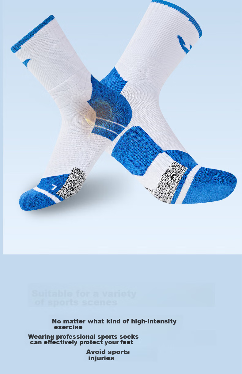 JOMA Basketball Socks for Men And Women, Professional Breathable Sweat-Absorbing Towel Socks for Running, Badminton, Casual Sports Socks, Gray, One Size Fits All 8