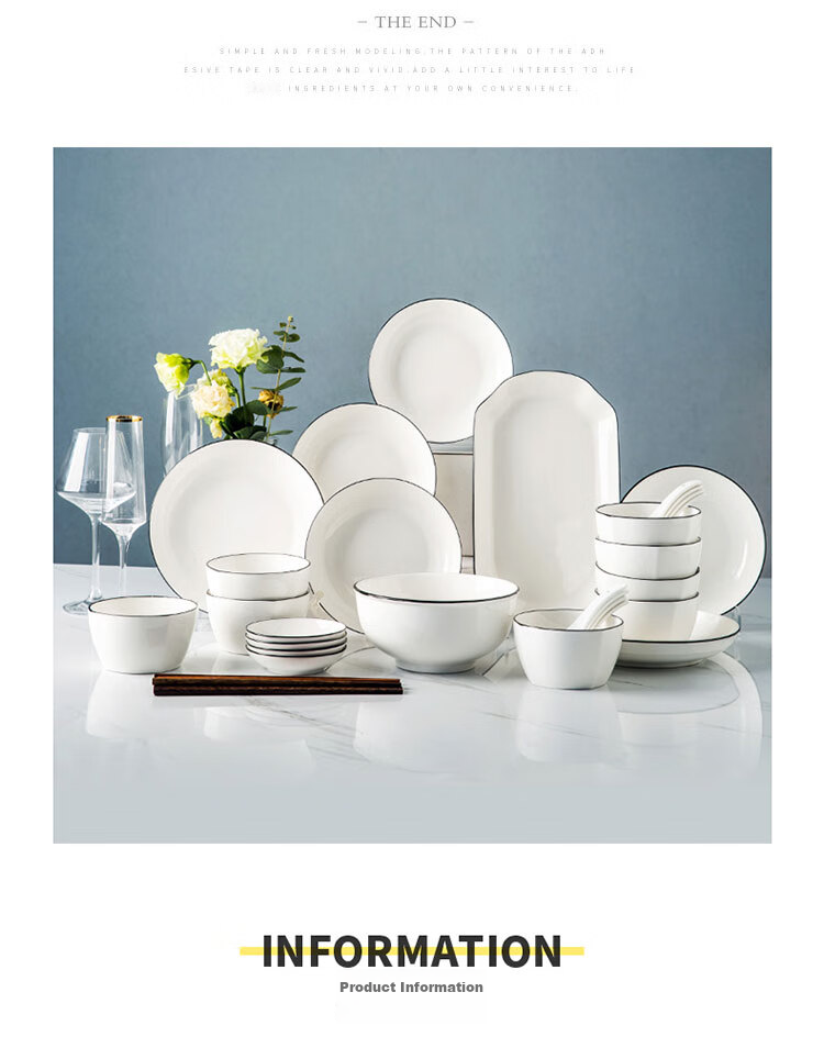 Cihun Tableware Set, Ceramic Bowls And Plates for Home Use, Housewarming Gift Set with Chopsticks And Bowls, Nordic Style, Louyi 36-Piece Set 4