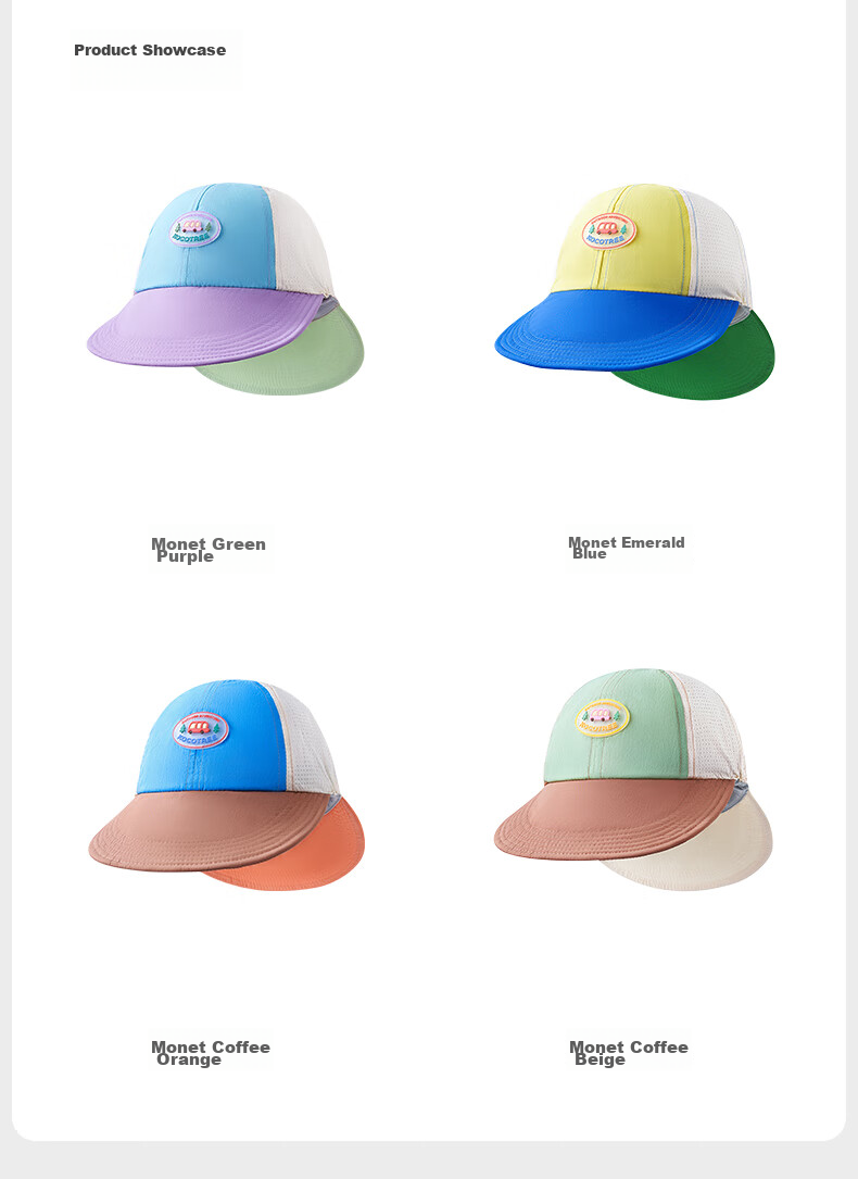 Kocotreekk Kids Convertible Double Brim Sun Hat Spring Summer Baby Baseball Cap Duckbill Cap 32