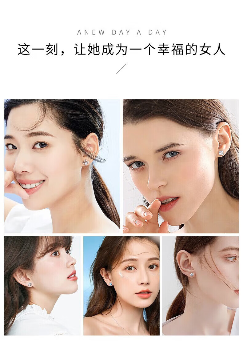 Zhoubaifu Silver Needle Weekly Earrings for Women, Luxury Set, Weekly Ear Jewelry Set, Birthday And Christmas Gift for Girls 2