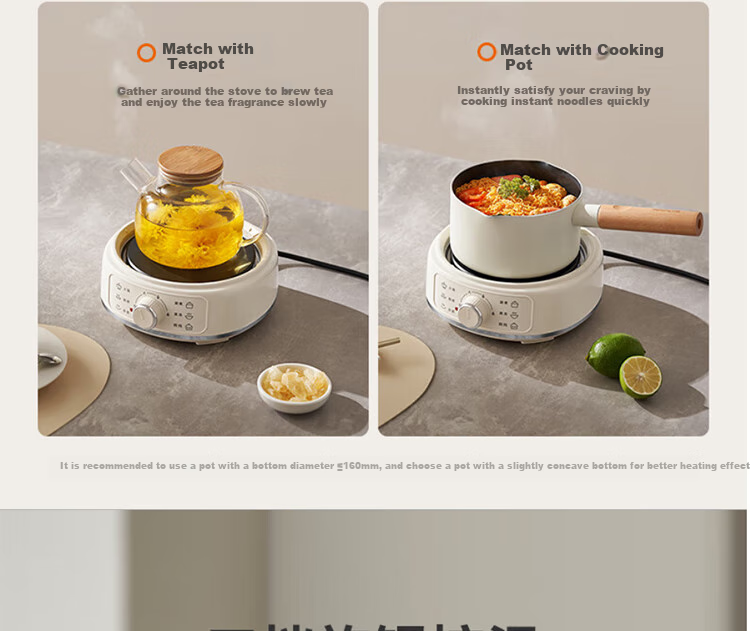 Joyoung Multifunctional Small Cooking Pot, 2.5L Detachable Electric Hot Pot, Non-Stick Coating, Student Dormitory Electric Hot Pot HG25-G211S with Steamer 21