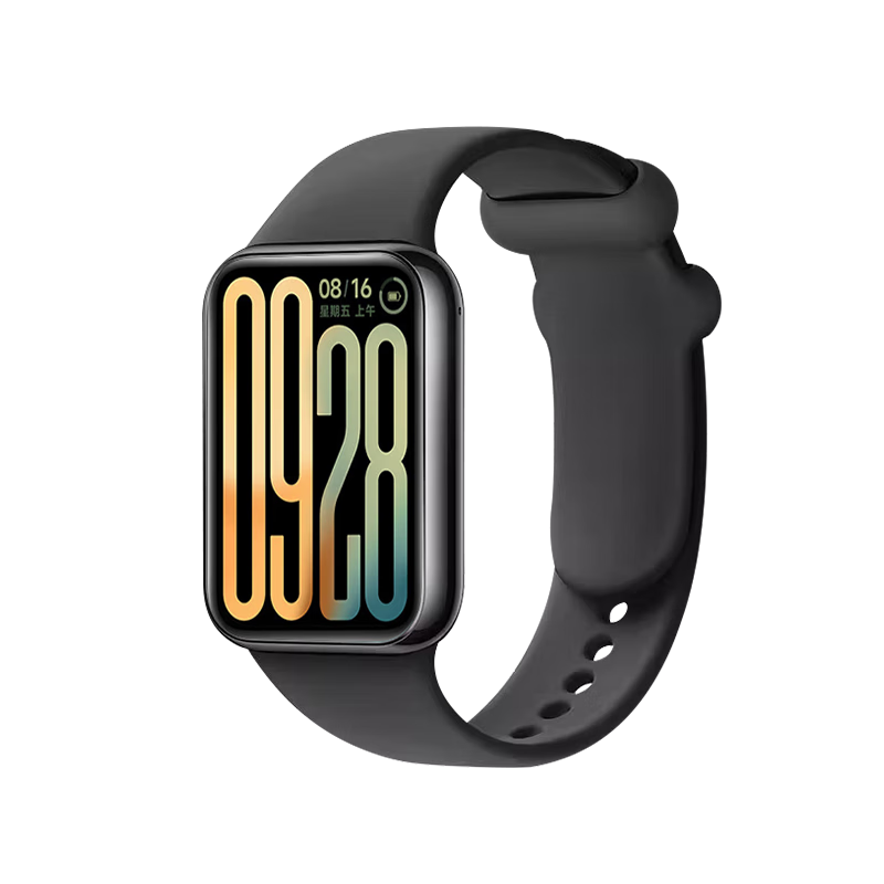 Smorss Compatible Liquid Silicone Watch Band for Xiaomi Mi Band 9Pro/8Pro, Redmi Watch 6/5/4 Sports Watch Replacement Strap, Black
