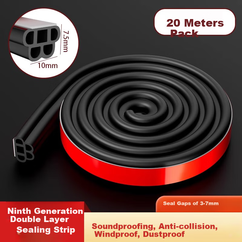 Shouli Anti-Theft Door Sealing Strip, Double Door Entrance Frame Gap Windproof Soundproof Wooden Door Rubber Strip, Indoor Bedroom Entrance Door