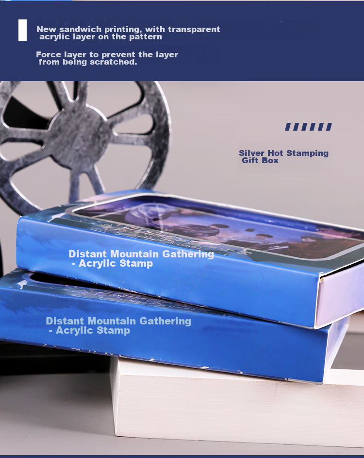 Kinbor Faraway Mountain Small Gathering The Grave Robbers' Chronicles Acrylic Stamp Gift Box Set Children's DIY Decorative Stationery Kit Anime Guzi DT57592 4